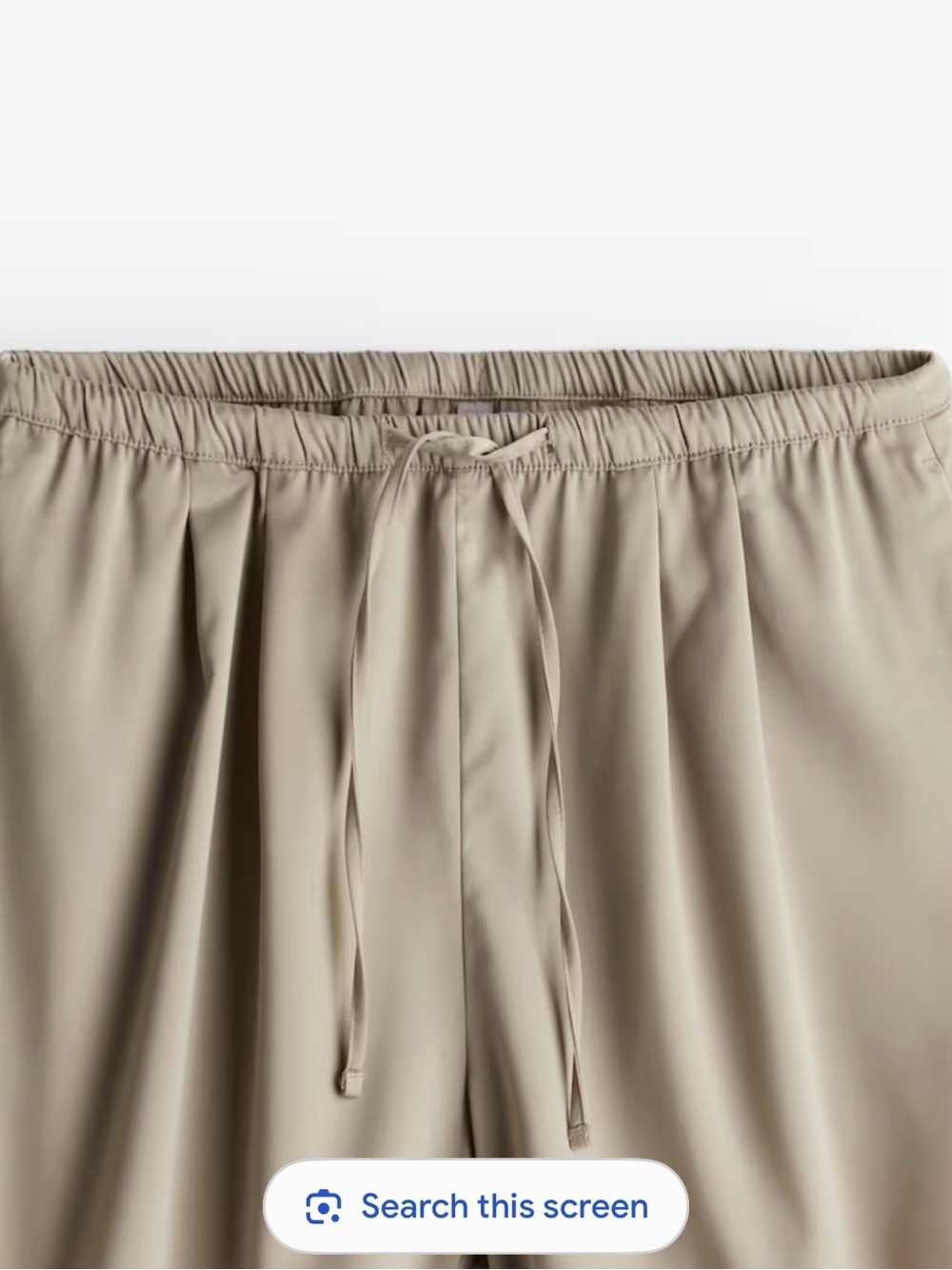 H&M Beige Satin Drawstring Pants